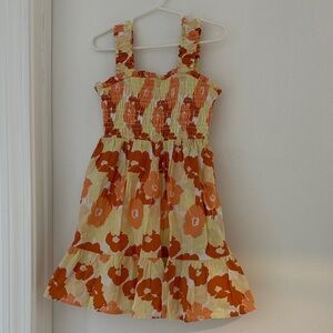 Francesca's Collections Orange and Cream Floral Dress